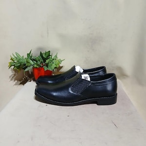 Men's Black Leather Slip-On Loafers | Elegant Slip-on Shoes for Work and Casual Wear | Handmade Italian Leather Shoes.