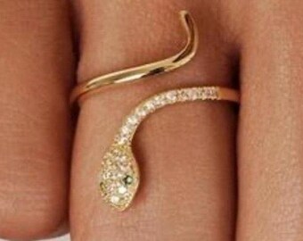 Adjustable Snake Ring - Chunky Antique Ring - Statement Unique Jewelry
