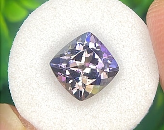Natural Faceted Unheated Tanzanite Gemstone: Pleochroism , Cushion Cut, 5.5mm , 1.05 Carats , Loupe Clean