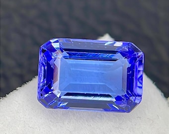 9.4x6.5 mm Natürlicher Tansanit facettierter loser Edelstein: Smaragdschliff, 2.50cts, # TZ66