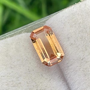 Natural Orange Pink Tanzanite Gemstone : Emerald Cut Loose Zoisite , 5x3mm , 0.35 carats