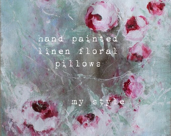 online class  linen floral painting pillow  karen milstein