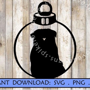 Pug Christmas Ornament SVG dog Silhouette Ornament SVG Dog Ornament Svg Lab Dog Design Cutfile Cricut Christmas craft