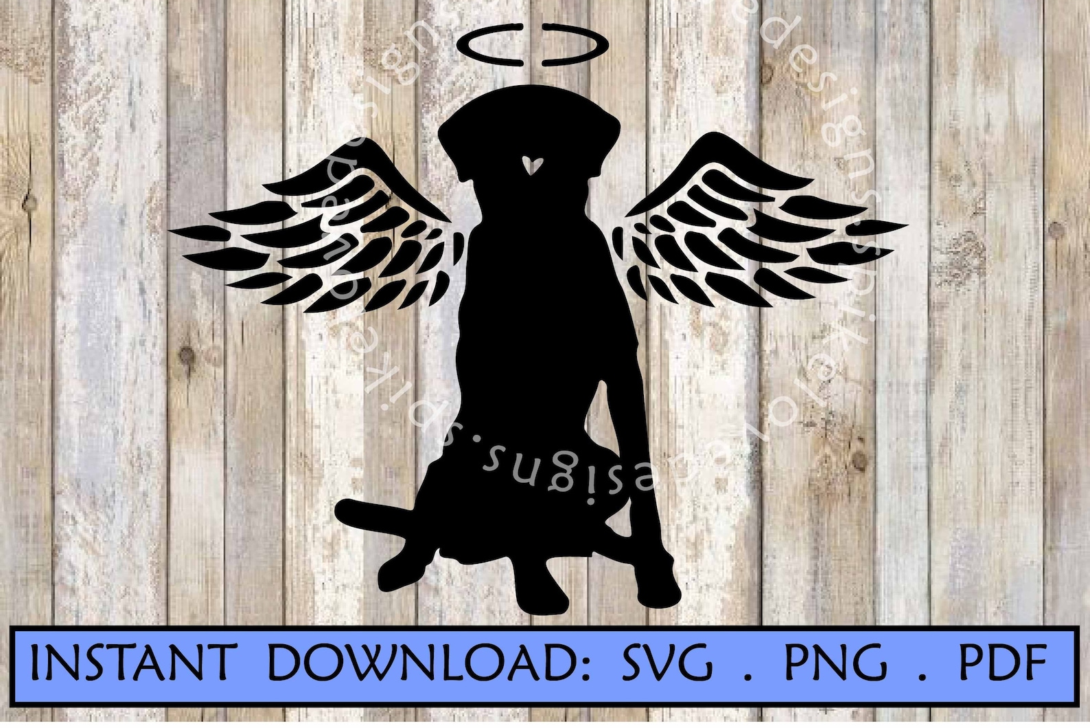 Lab Angel Wings SVG Labrador Retriever Design Dog Pet Memorial Etsy
