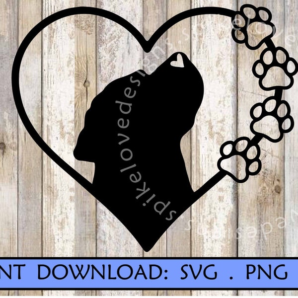 Lab Heart SVG Labrador Retriever Valentine Design Dog Pet Memorial Pet Loss Dog Lover svg png pdf dxf digital clipart