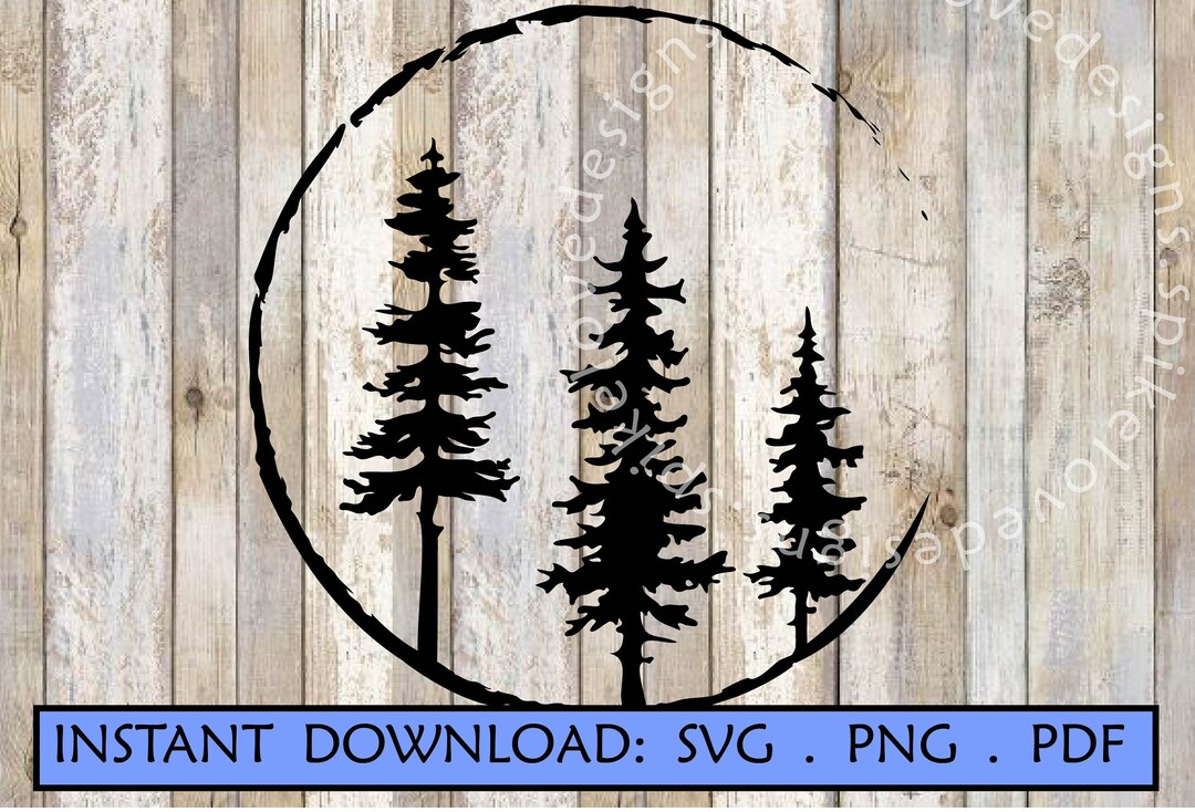 Crescent Trees SVG Cut File, Forest Design (digital Download) - Etsy