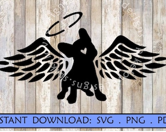 Frenchie Angel Wings SVG: Pet Memorial Design (Digital Download)