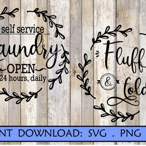 Self Service Wäsche SVG Flaum und Falten SVG Waschmaschine Trockner SVG Waschküche Dekor svg Waschmaschine Trockner Clipart Mom Cricut Cut File
