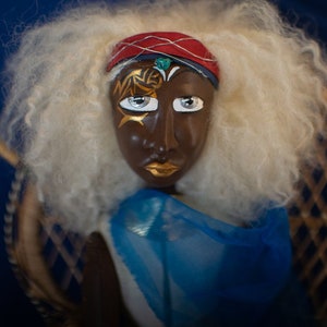 African American Black Art Doll OOAK Handmade Folk Clay Sculpture Melandolly Zelie doll