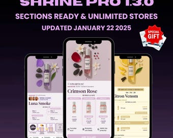Tema Shrine Pro 1.3.0 de Shopify: Tema estable de un solo producto / Descarga digital
