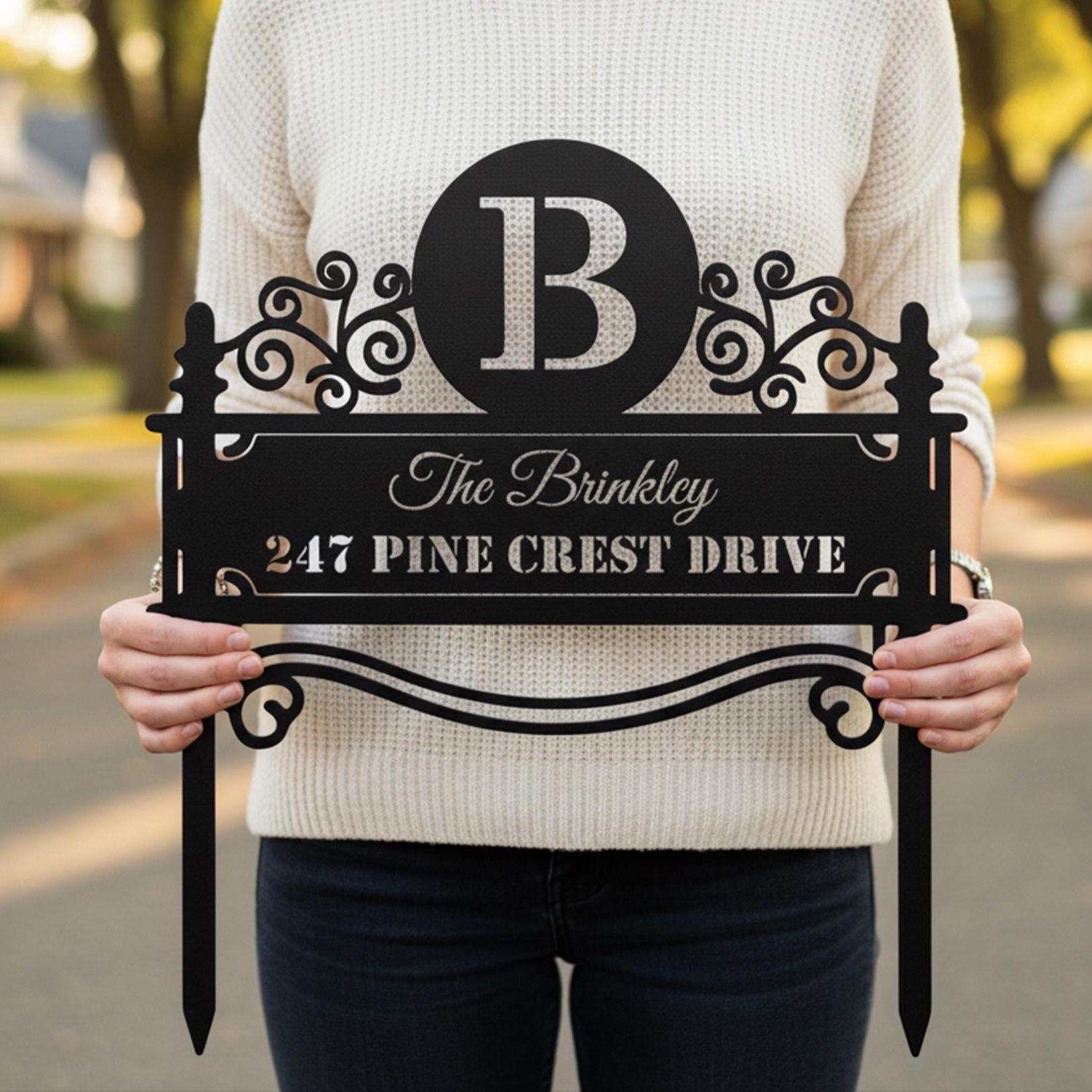 Custom Yard Address Stake, Garden Sign, Custom Metal Stake, Home ...