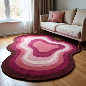 Hand-Tufted Wool Area Rug: Irregular Colorful Design
