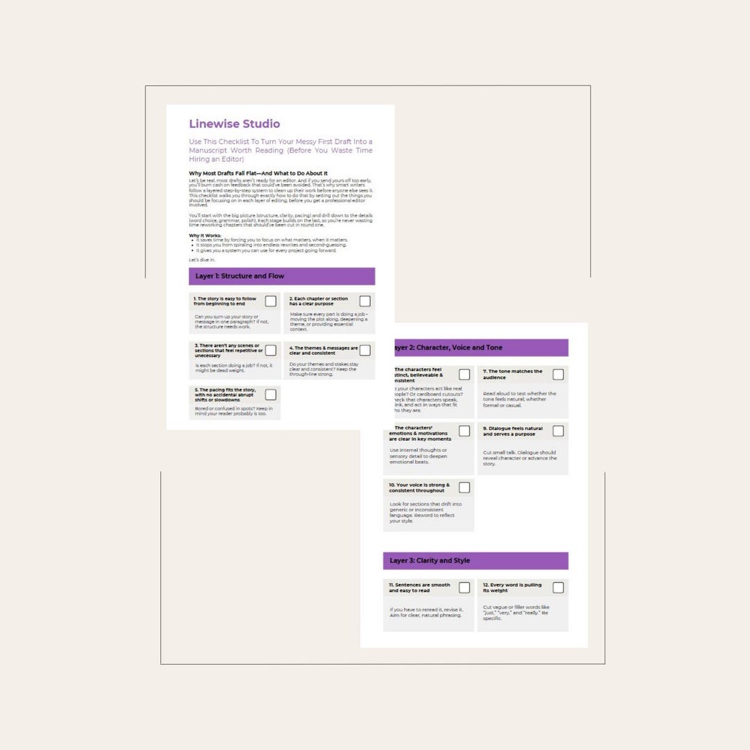 Fiction Self-editing Checklist - Use This Checklist to Turn Your Messy ...