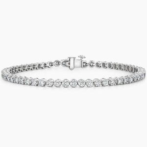 Zertifiziertes Moissanite Brillantschliff, rundes 4.00-mm-Tennisarmband mit Rhodium überzogen