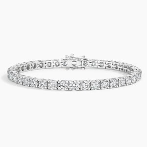 Certified Moissanite Brilliant-Cut Round 5.00mm Tennis Bracelet With Rhodium Plated