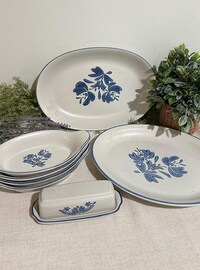 Vintage Country French Ironstone Dinnerware – Plates, Bowls, or Cups (Choose Set)