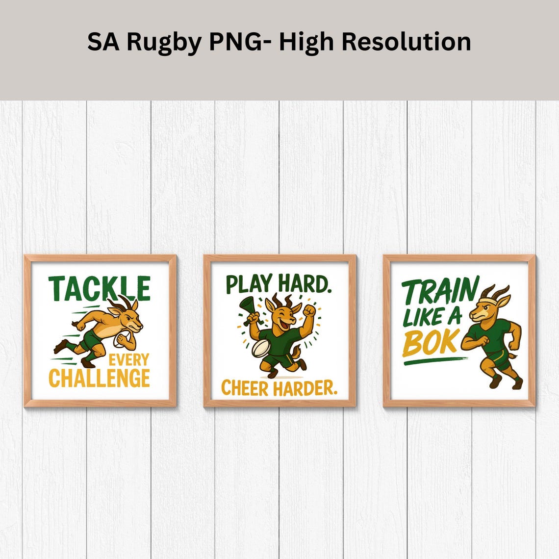 Rugby Wall Art Bundle – 9 Printable Pngs | South African Sports Decor ...