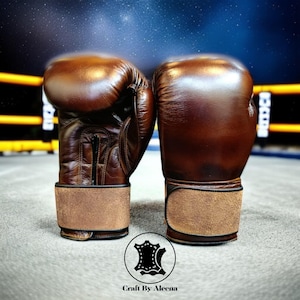 Genuine Leather Boxing Gloves. Durable, Stylish and Comfortable, Ideal for MMA, Muay Thai, fighters and gym Training & Sparring.