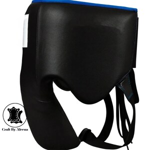 Pro Boxing Ljumskskydd – Äkta Läder No-Foul Cup för Herrar, Justerbar Rem, Sparring & Träningsmagskydd. Halloweenpresent till honom
