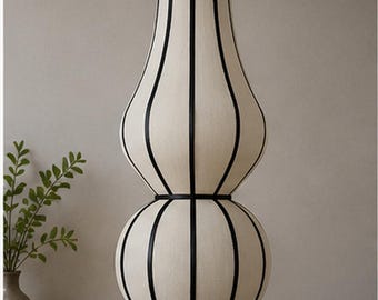 Handgemaakte stoffen hanglamp, boho hanglamp met lampenkap, plafondlamp met warme gloed