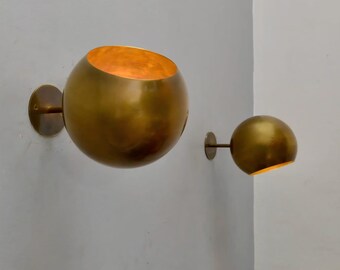 Handcrafted Brass Dome Wall Sconce - Modern Lighting