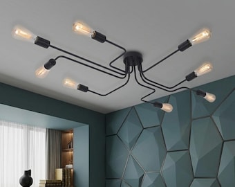 Mid-Century Italian Sputnik 8 Light Ceiling Chandelier for Luxury Interiors