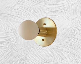 Handmade Full Moon Wall Light: Brass Modern Glass Lamp