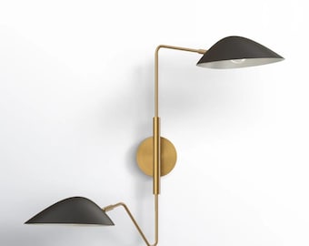 Adjustable Double Head Brass Wall Sconce – Nordic Modern Lighting