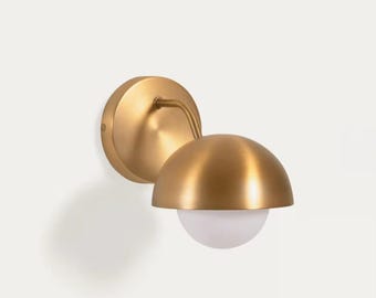 Brass Wall Sconce: Mid Century Modern Indoor Light