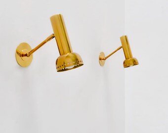 Mid-Century Modern Brass Wall Sconce, Adjustable Accent Light