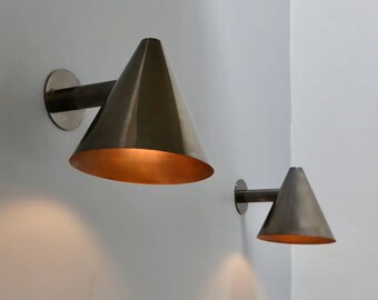 Patinated Copper Sconce, Customizable LED Wall Light