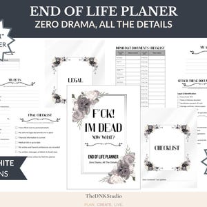 Planificador de fin de vida (PDF imprimible) • Organizador de últimos deseos y legados • Lista de verificación para funerales, contraseñas, cartas • Tamaño carta de EE. UU. 8,5 x 11