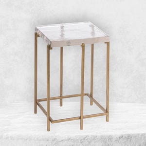 Portico — Brass & Glass Side Table | Architectural Accent Table
