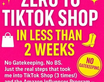 TikTok shop creator guide | Digital download for influencers and small creators | Affiliate program how-to PDF