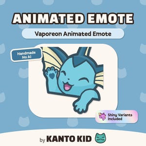 Vaporeon Animated Emote | Cute Emotes for Streamers & Gamers | Twitch, Discord, YouTube