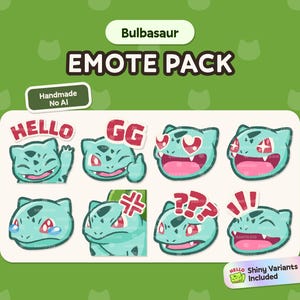 Bisasam Pack – 8 Pokemon Emotes | Twitch, Discord, Youtube