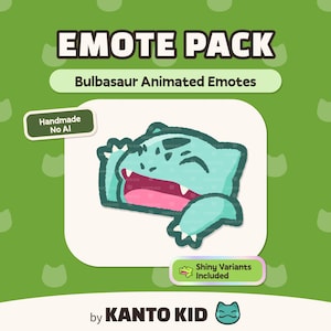 Bulbasaur Animated Emote | Cute Emotes for Streamers & Gamers | Twitch, Discord, YouTube