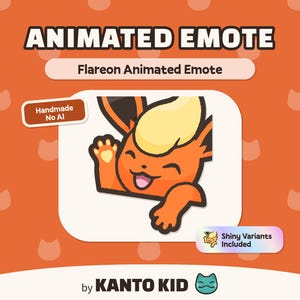 Flareon Animated Emote | Cute Emotes for Streamers & Gamers | Twitch, Discord, YouTube