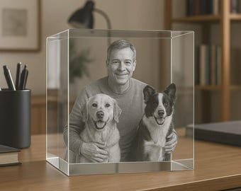 Foto de cristal 3D: recuerdo personalizado grabado con láser