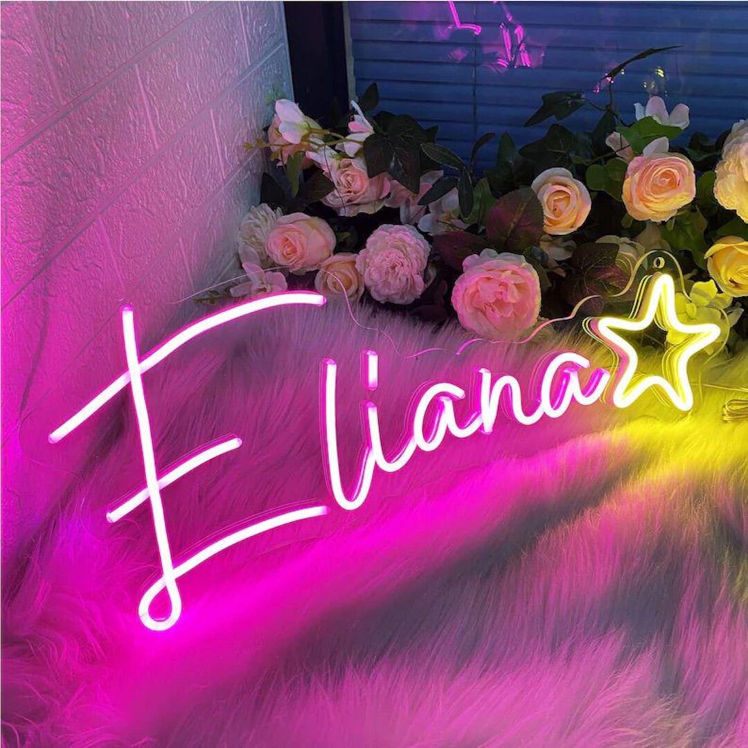 Nevaeh Sign Custom Neon Name Sign | Neon Light|teenage Girl Gifts | Nursery Name ...