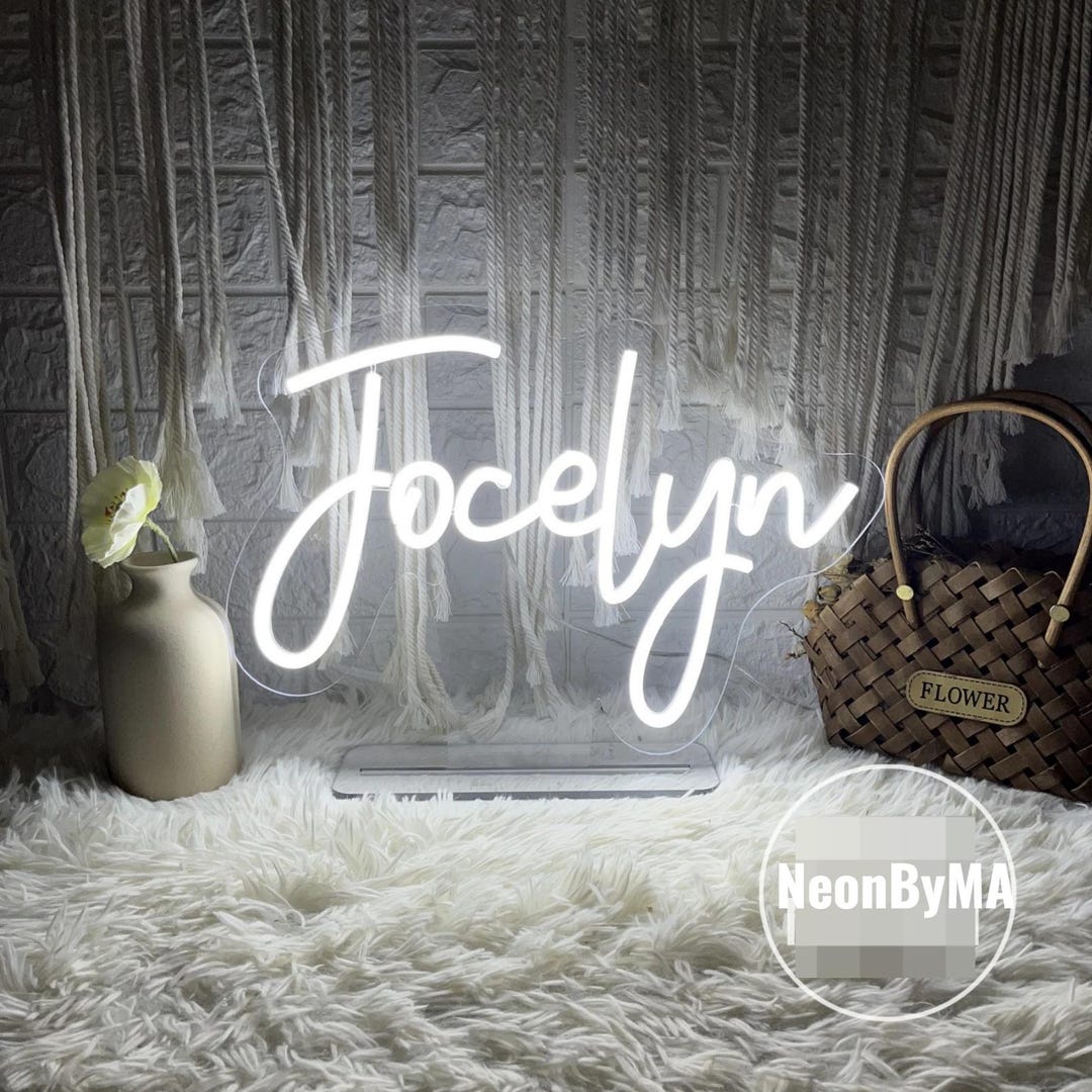 Custom Name LED Neon Sign With Stand, Table Name Neon Sign Dorm Kids ...