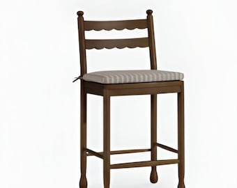 Handcrafted Solid Wood Counter Stool: Rustic Farmhouse Seating