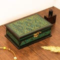 Hand Painted Wooden Jewelry Box: Boho Keepsake Chest product logo