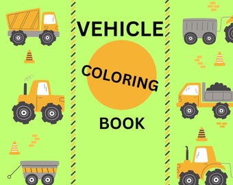 Vehicle Coloring Book for Kids, Cars, Trucks, Airplanes
