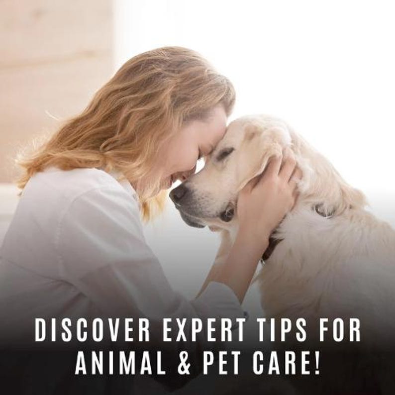 May include: A woman with blonde hair gently embraces a golden retriever. The dog's fur is a creamy white colour. The image includes the text: DISCOVER EXPERT TIPS FOR ANIMAL & PET CARE!