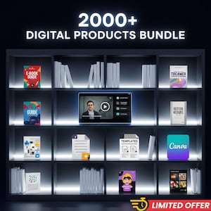 2000+ Digital Products Bundle | PLR eBooks, Templates, Courses, Canva Designs | Resell & Use Instantly
