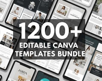 1200+ Editable Canva Templates Bundle | Social Media, Business, Lead Magnets, Ebooks, Instagram & Pinterest Ready