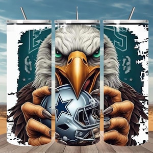 Eagle Football Tumbler Wrap PNG, Sports 20oz Skinny Sublimation Tumbler Wrap, Eagles Tshirs Design, Tumbler Png, Instant Download, Game Day