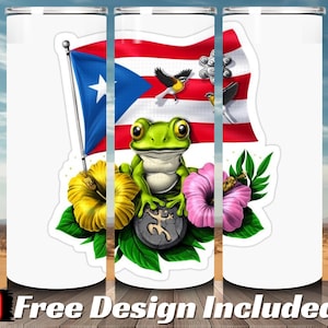 Puerto Rico Tumbler Wrap PNG, Puerto Rico Flag Tumbler Design, Boricua Digital Download, Soy Boricua Tumbler Wrap, PR Sublimation PNG 20oz