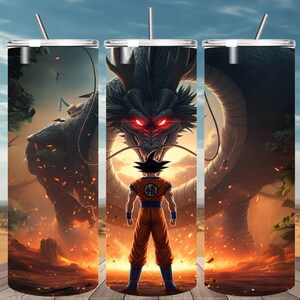 Dragon Ball Z Tumbler Wrap: 90s Anime Goku Design PNG Digital Download)